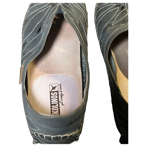 PIKOLINOS Loafers Leather Jerez Woman Flats Size 10 Blue/Grey Closed Toe - Picture 6 of 12